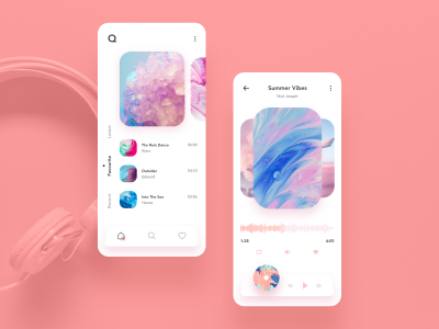 音乐app ui .xd素材下载