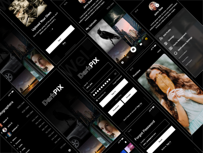 DarkPIX 图片集类app ui .xd素材下载