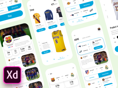 体育新闻app ui .xd素材下载