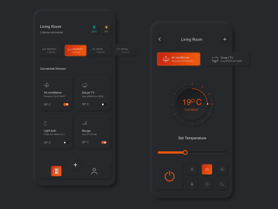 智能家居控制app拟物风格立体app UI .xd素材下载