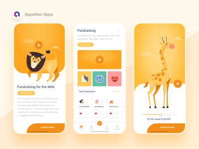 动物保护组织募捐app ui .xd素材下载