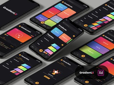 开发工具app ui GradientX  .xd素材下载