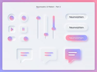 Neumorphic 新拟物风格UI kit .sketch素材下载