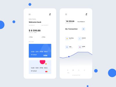 简洁银行app ui .xd素材下载