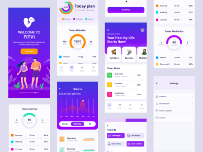 健身app ui .xd素材下载