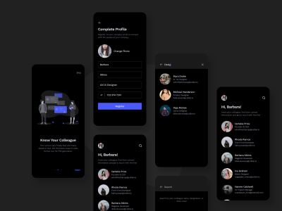办公app 雇员列表UI .sketch素材下载