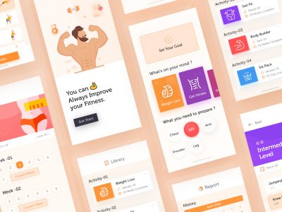 健身app ui .xd素材下载