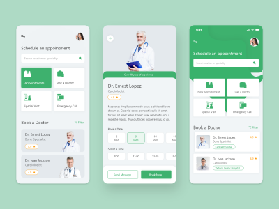 医院、诊所预约挂号app ui .xd素材下载