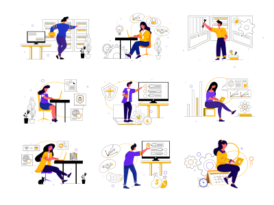 IT相关场景插画 .ai .eps .png .svg素材下载