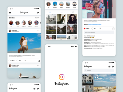 instgram app ui redesign .xd素材下载