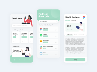 人才招聘app ui .fig素材下载