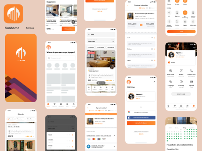 Sunhome 租房app ui .xd素材下载