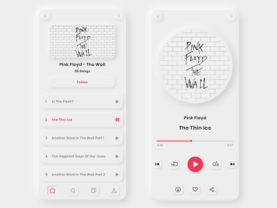Neumorphic 音乐app ui .xd素材下载