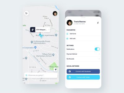 打车app 地图、profile ui .sketch素材下载