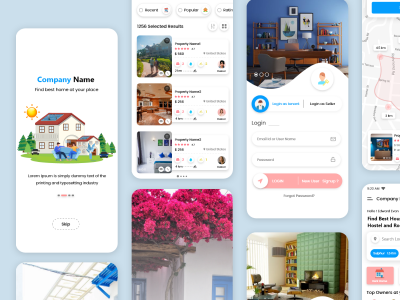 租房app ui .xd素材下载