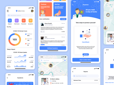 新冠肺炎数据展示app ui .xd素材下载