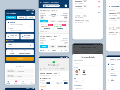 火车票务预订app ui .xd素材下载