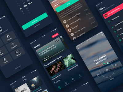 冥想app ui .sketch素材下载