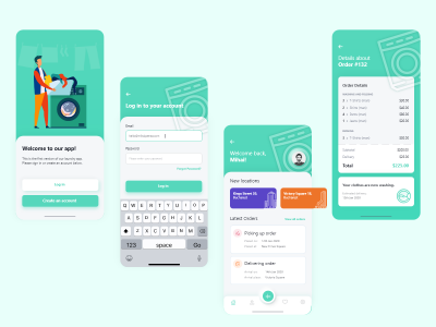 家政洗衣app ui .xd素材下载