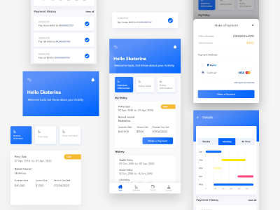 保险app ui .xd素材下载