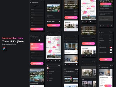 Neumorphic 新拟物风格 app ui kit .fig素材下载