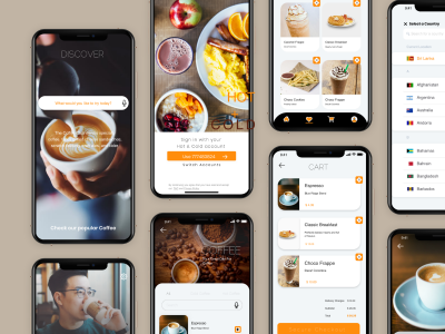 咖啡app ui .xd素材下载