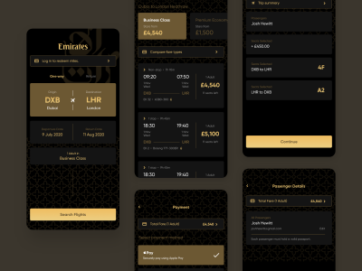 贵宾尊贵质感机票预定app ui .fig素材下载