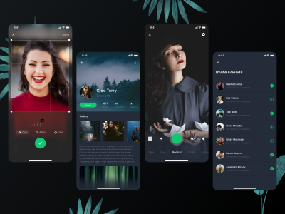 几个社交app 页面 ui .xd素材下载