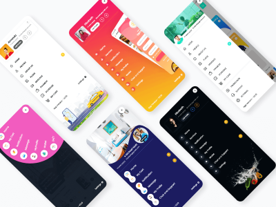 app 导航菜单UI设计模板 .xd素材下载