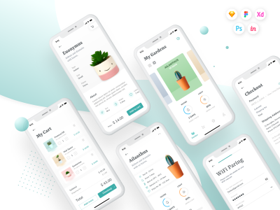 智能花卉种植APP ui .xd .psd .sketch .fig素材下载