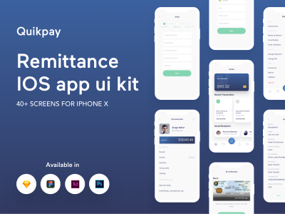 金融汇款app ui .xd .sketch .fig .psd素材下载
