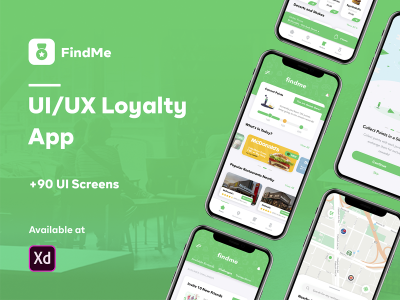 FindMe 类似美团的本地生活app ui .xd素材下载