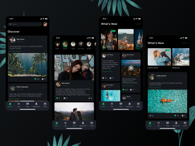 暗黑风格社交app ui .xd素材下载