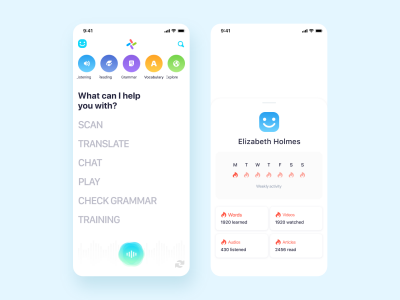 语言学习AI智能助手app ui .fig素材下载