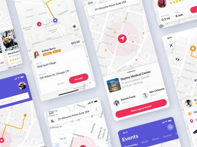 30个app 地图相关ui .sketch素材下载