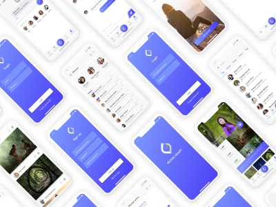 Moon Heart  社交app ui .xd素材下载