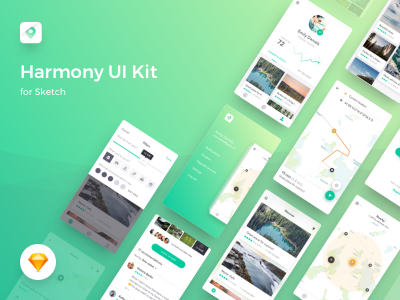 旅行app ui kit Harmony .xd素材下载