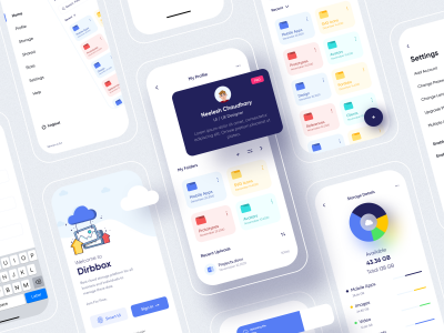 Dribbox 文件云存储网盘app ui .fig素材下载
