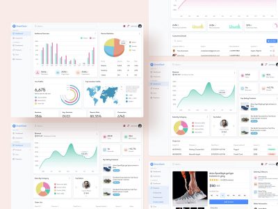 SmartDash 成套电商后台dashboard网页设计模板 .sketch素材下载