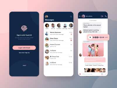聊天app ui .xd素材下载
