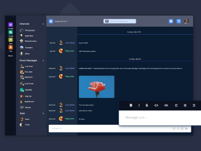 Slack Redesign 深色风格 .xd素材下载
