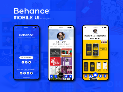 设计社区behance app ui redesign .ai素材下载