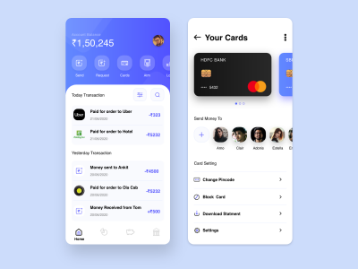 2个银行金融app ui页面 .xd素材下载