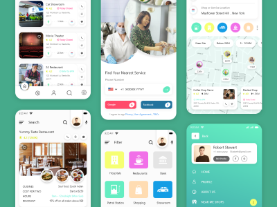 周边服务o2o app nearby ui.xd素材下载