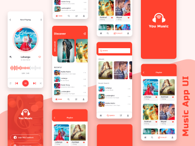 音乐app ui .xd素材下载