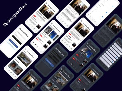 New York Times 新闻app ui .xd素材下载