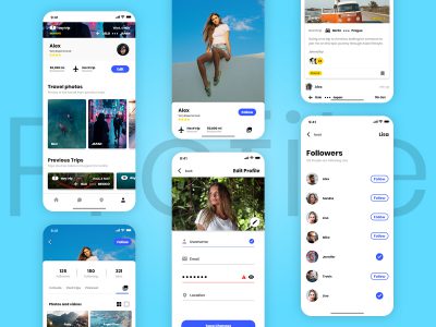 app profile用户信息页ui .xd素材下载