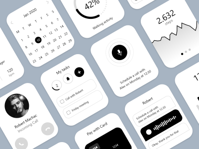 apple watch 手表应用app ui kit .sketch素材下载