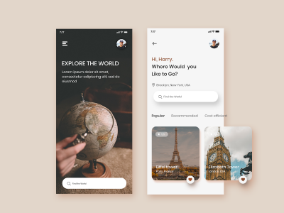 旅行app 2个页面 ui  .psd素材下载