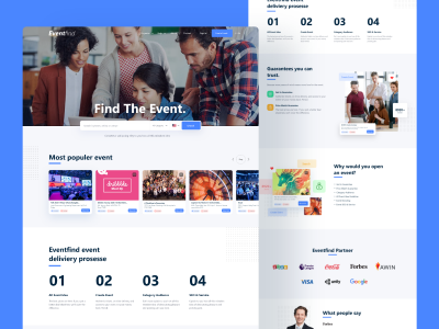 Event find 网站首页模板 .xd素材下载